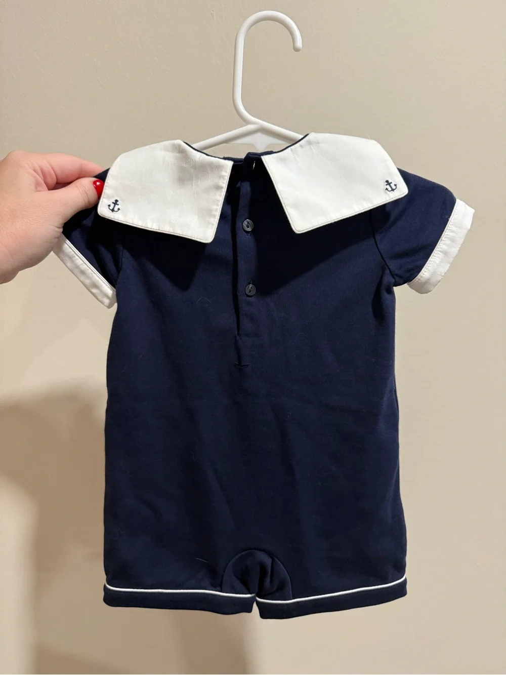 Polo Ralph Lauren Baby Boy 3M Navy Sailor Romper Nautical Anchor